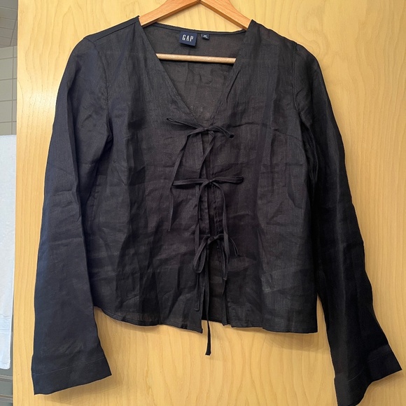 GAP 100% Linen Tie-Front Shirt - Picture 5 of 5